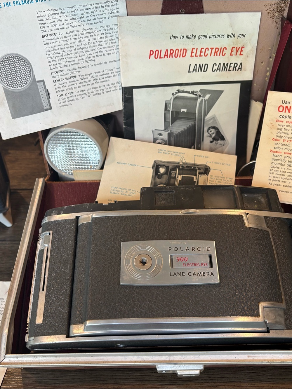 Polaroid 900 Land Camera in Black and Silver